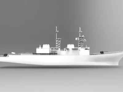 Spruance class destroyer ship 3D model