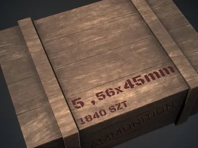 Ammo box Low-poly 3D model 6