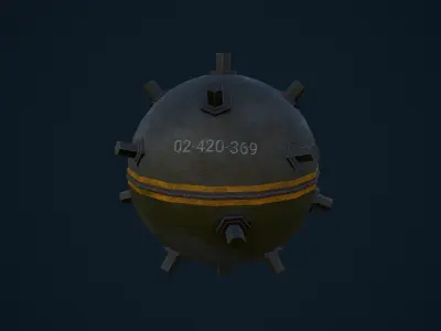 Naval Mine Low-poly 3D model purchase