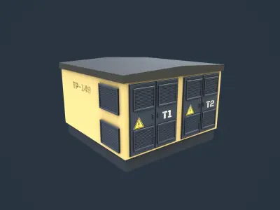 Transformer substation Low-poly 3D model