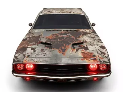 Demonic Heavy-Rust Haunted Muscle Car 3D Model Low-poly 3D model