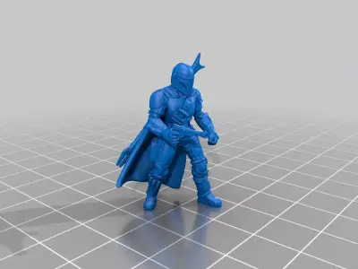 Mandalorian Warrior 3D Printable and Game Ready 3D print model