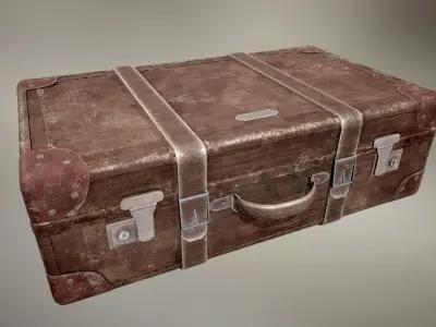 Vintage  suitcase -lowpoly 3d model Low-poly 3D model