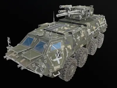 3D BTR-4E model Low-poly 3D model