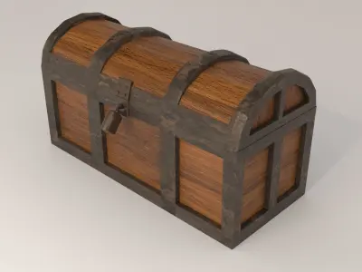 Vintage chest Low-poly 3D model purchase