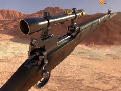 Enfield pattern 1914 rifle Low-poly 3D model