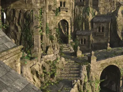 Medieval ancient city 3D model