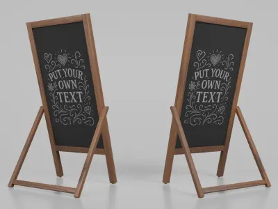 Heritage Style Signage Collection - Customizable Chalkboards 3D model