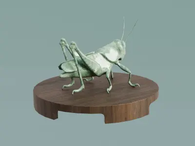House Decoration Grasshopper Statue Low-poly 3D model