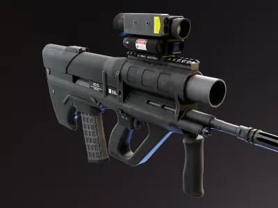 AICW VX3 Prototype Rifle Low-poly 3D model