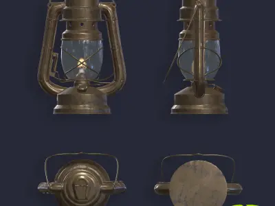 Oil Lamp Low-poly 3D model
