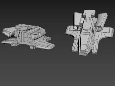 3D model of a spaceship Low-poly 3D model