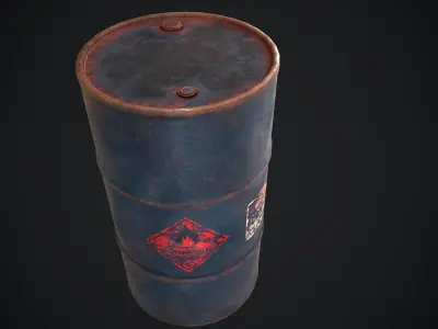 Oildrum barrel Low-poly 3D model