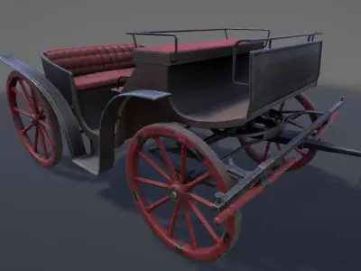 Old Carriage - GameReady Low-poly 3D model