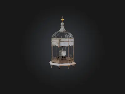 Bird Cage Low-poly 3D model