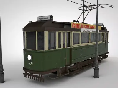 Old Train Low-poly 3D model