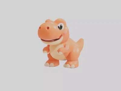 Cartoon Cute Trex Low-poly 3D model