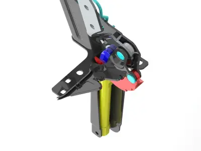 Mechanism peugeot 206 bonnet Free 3D model