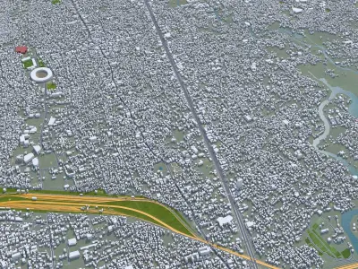 Kochi Kerala India 40km AI Low-poly 3D model