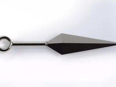 Low Poly Metal Kunai  Ninja Throwing Knife  Game Ready Low-poly 3D model