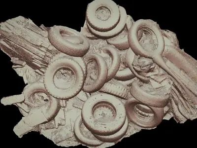 tires old trash pile photogrammetry Low-poly 3D model