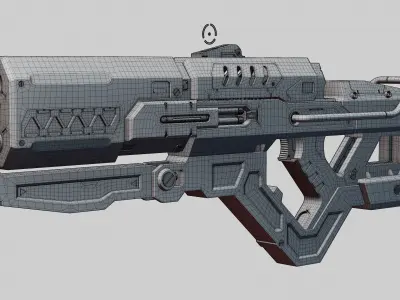 Sci-fi gun 3D model 2