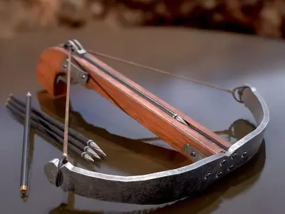 HIE Game Ready Crossbow D180227 Low-poly 3D model