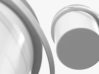 Polypropylene Bucket with Tear Tab Lid White 3D model