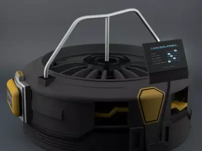 3D concept fan - Low poly Low-poly 3D model