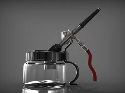 Airbrush spray bottle with hose 3D model