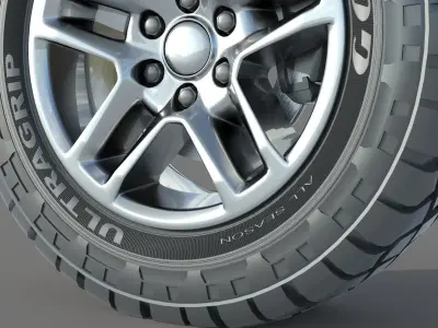 Wheel rim tire 17 3D model