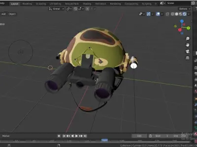 Military Helmet Low-poly 3D model 2