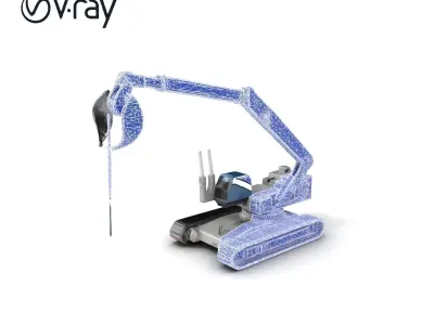 Industrial Extraction Arm Telescopic Arm model pack Low-poly 3D model