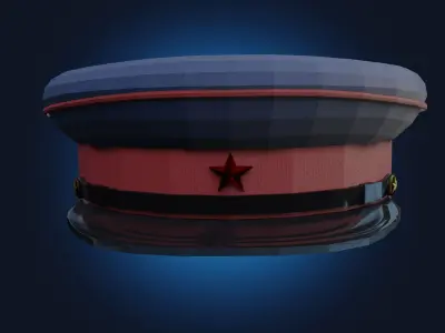Soviet NKVD solder cap PBR low-poly game ready Low-poly 3D model