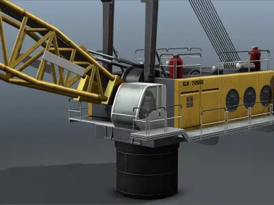 Vessel Ship Crane - Blender FBX 3D Model Low Poly Low-poly 3D model