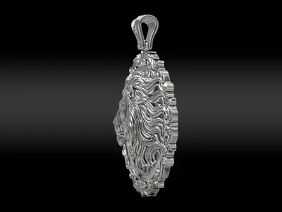 Lion Head Pendant 3D print model buy