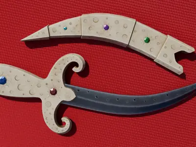 3D Low Poly Realistic Old Dagger with 2 PRO Design Low-poly 3D model