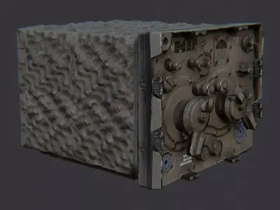 Vintage Military Radio Console Low-poly 3D model