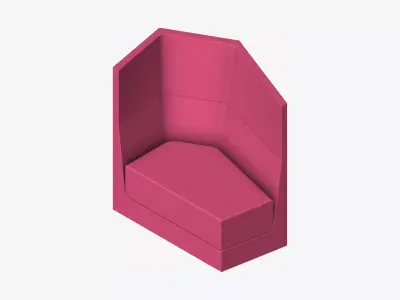 Furniture - Seating - Contemporary - Scoop - Medium Back - Left Low-poly 3D model