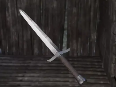  medieval Sword old age game-ready low poly PBR 4K  Low-poly 3D model