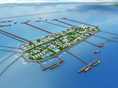 Yangkou Port Energy Port  Offshore Industrial Zone 3D model