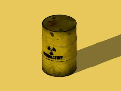 Radioactive waste barrel Low-poly 3D model purchase