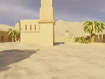 Desert Fortress Layout 3D model