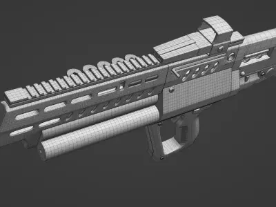 3D Model Bullpup Shotgun - Tactical Close-Quarter Weapon 3D model