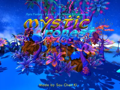 Mystic Forest Low-poly 3D model