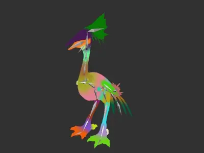 Alien Water Bird Animal Low-poly 3D model