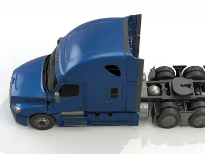 Modern Aerodynamic Semi Truck Sleeper Cab 3D model