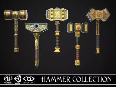 Fantasy Hammer Collection 3D Model Pack