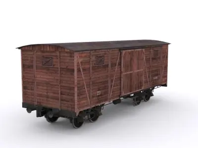 Old Railway carriage Low-poly 3D model