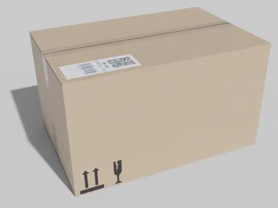 Cardboard Box Low-poly 3D model get